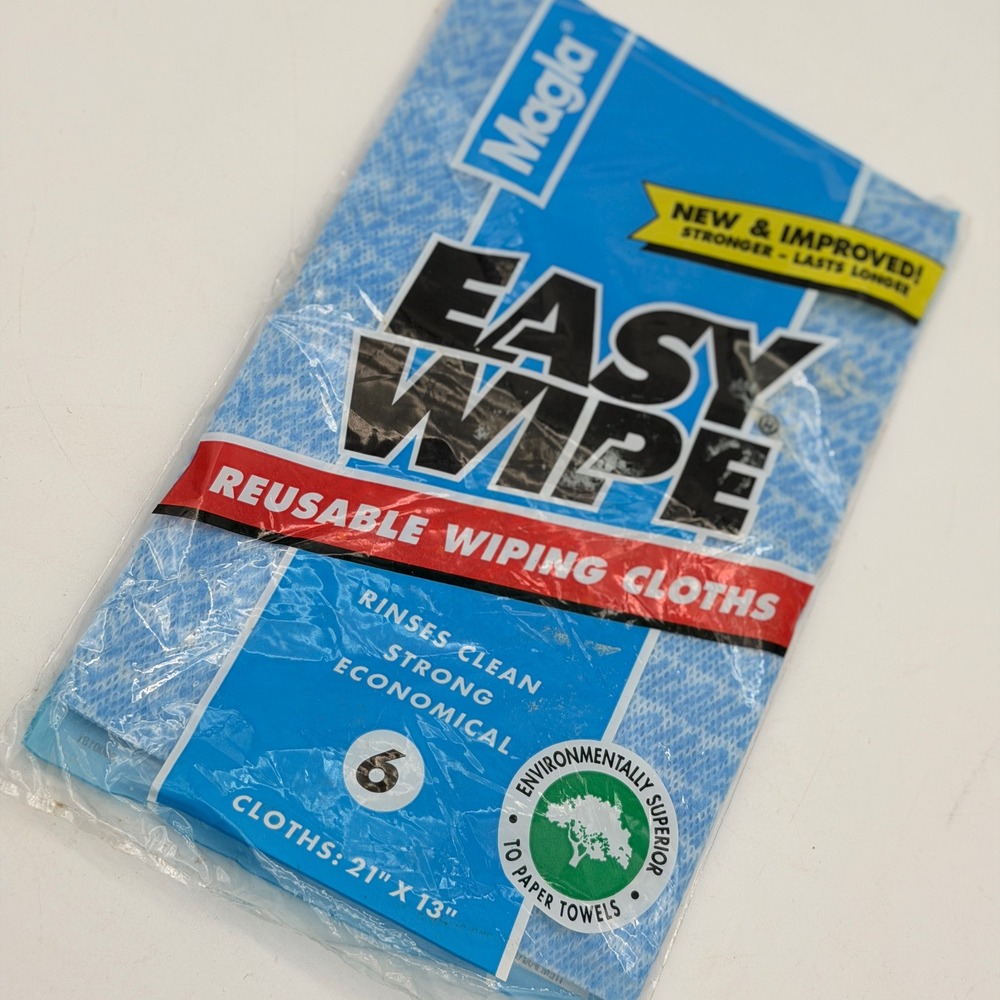 Vintage Magla Easy Wipe Reusable Wiping Cloths (6 Pack, 1995) – Made in USA